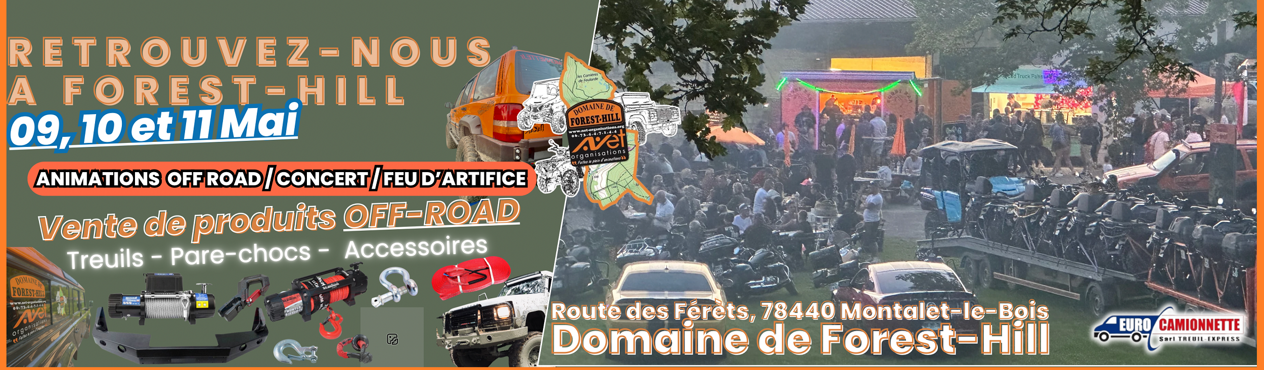 Bannière Weekend Euro-Camionnette chez Domaine de Forest-Hill mai 2025